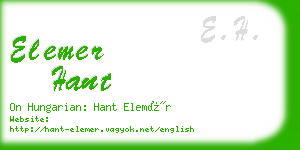 elemer hant business card